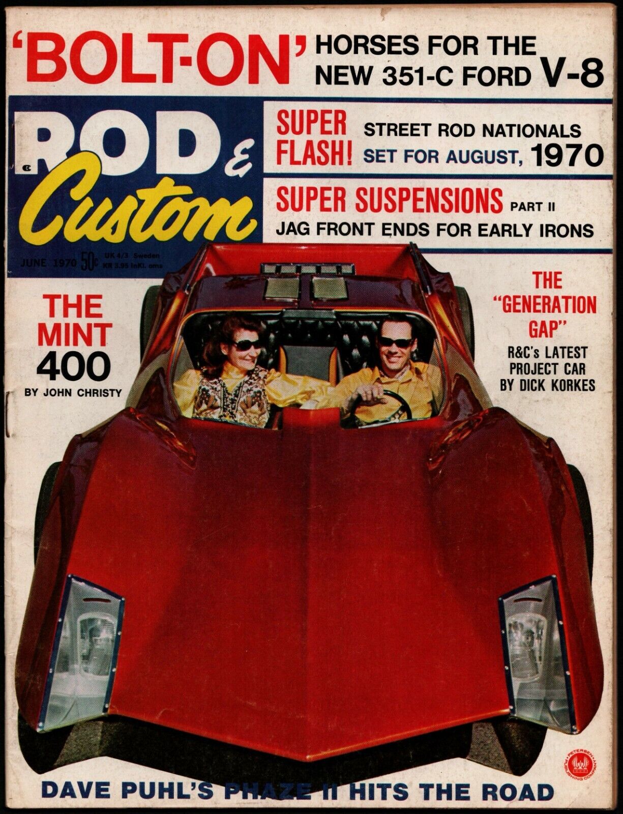 JUNE 1970 ROD & CUSTOM MAGAZINE, THE MINT 400, 351-C FORD, DAVE PUHL PHAZE II