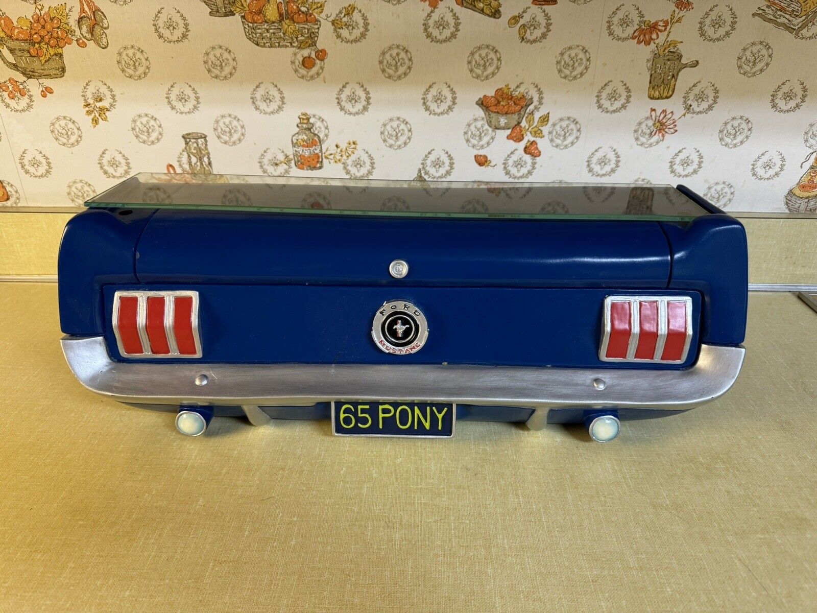 Pony 1965 Blue Ford Mustang Floating Wall Shelf By Sunbelt- Rear End