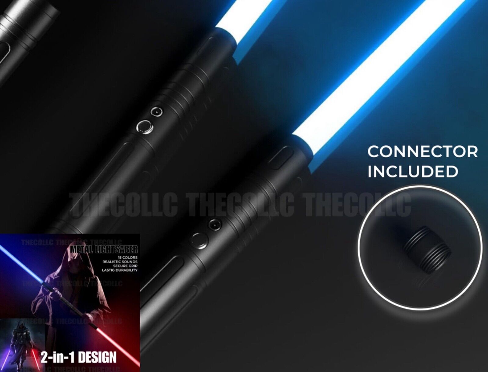 2 x Dueling LightSaber RGB 15 Colors w/ Realistic Sound Mode, Rechargeable