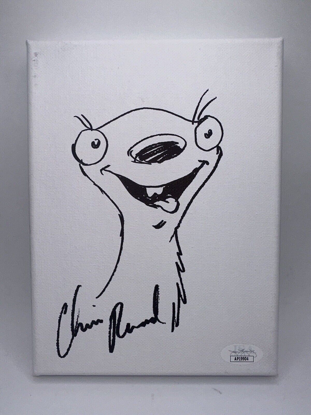 Chris Renaud Hand Signed & Sketched Stretched Canvas 6x8 Ice Age JSA COA