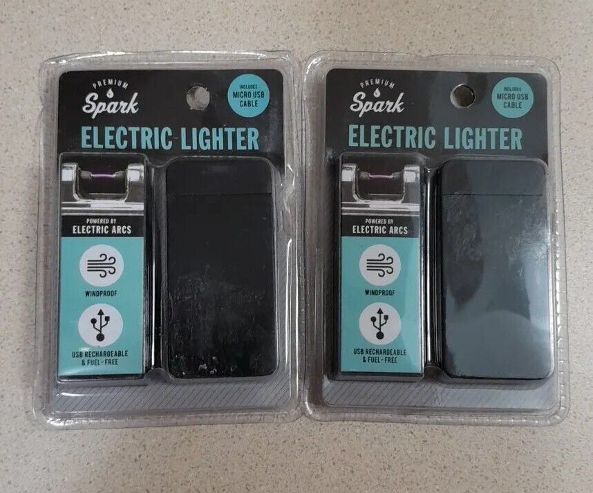 Best Brands ARC LIGHTER Electric Fuel Free USB Rechargeable Windproof Lot of 2 