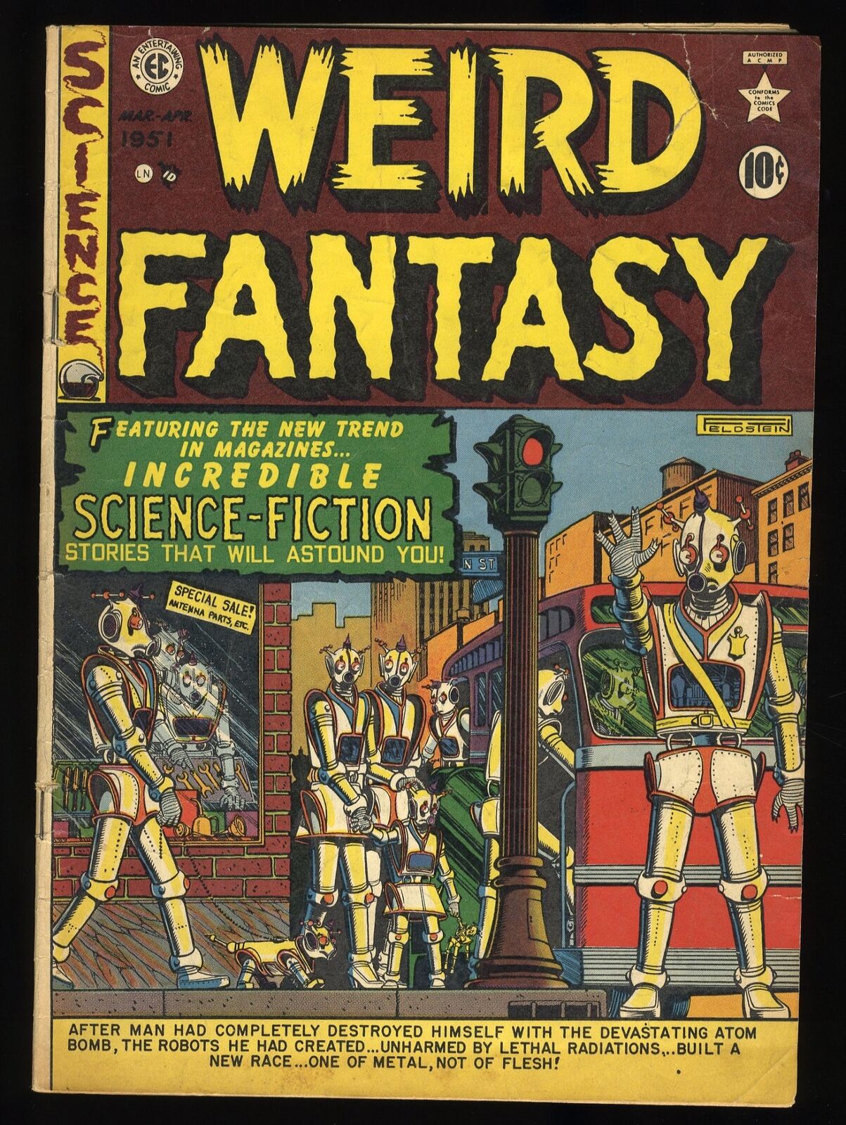 Weird Fantasy (1950) #6 VG+ 4.5 Robot Cover Art by Al Feldstein EC 1951