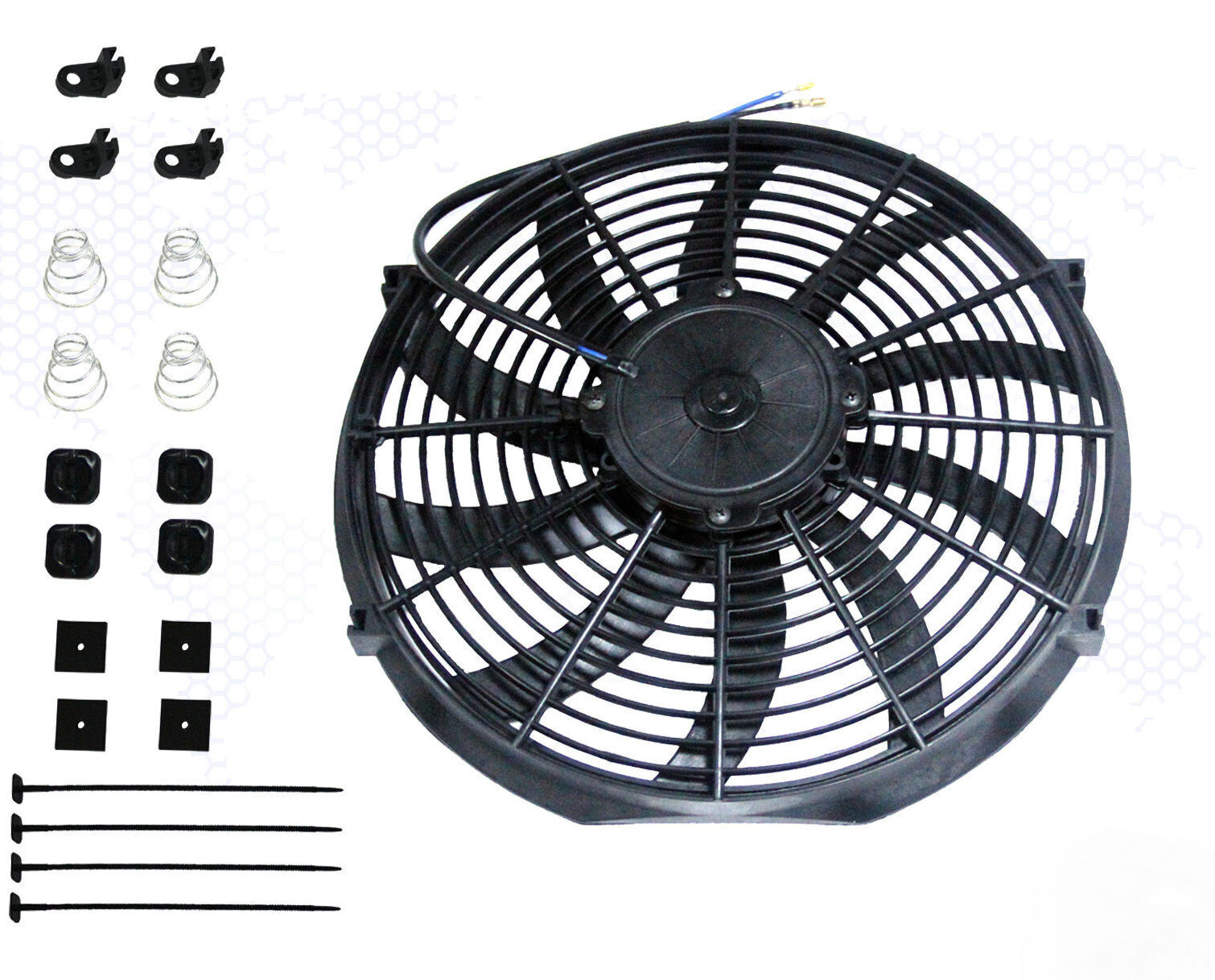 16 Inch Electric Radiator Cooling Thermal Thermo Fan Universal + Mounting Kits