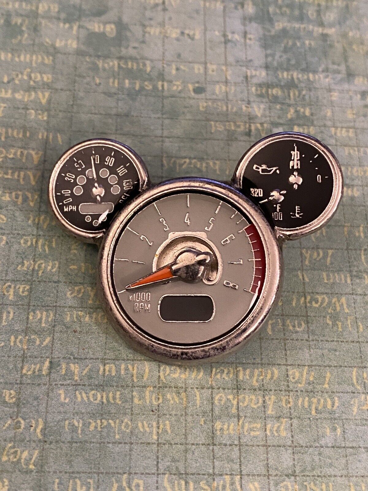 2008 Disney Trading Pin - Mickey Shaped Instrument Panel Speedometer Tachometer