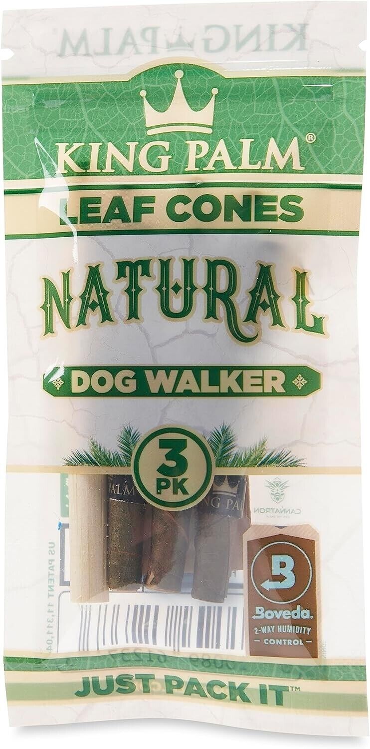 King Palm | Dog Walker | Natural | Palm Leaf Rolls | 15 Packs of 3 Each =45Rolls