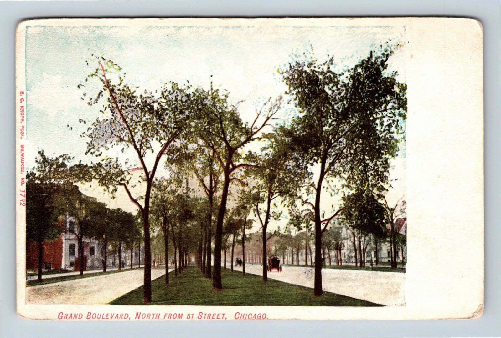 Chicago IL, Grand Boulevard, 51st Street, Illinois Vintage Postcard