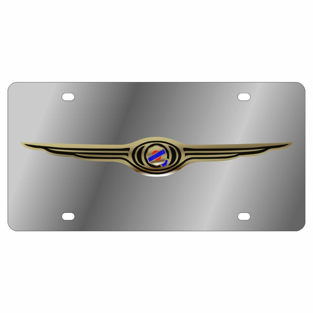 Stainless Steel Plate Chrysler Logo Color License Plate Frame 3D Novelty Tag