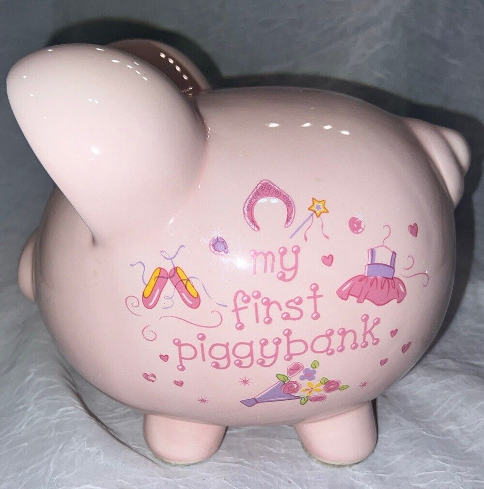 Baby Essentials My First Piggy Bank, Pink Ballerina Shoes Dress  Flowers Tiara