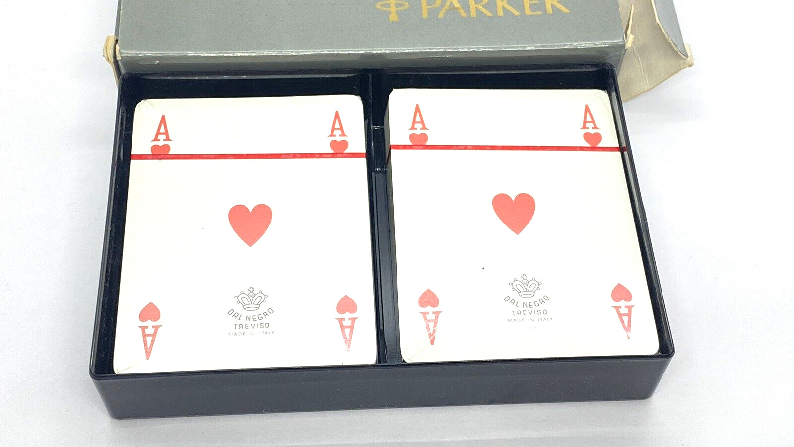 GORGEOUS VINTAGE NOS PARKER PEN, PLAYING CARDS, MADE IN ITALY BY DAL NEGRO, JM