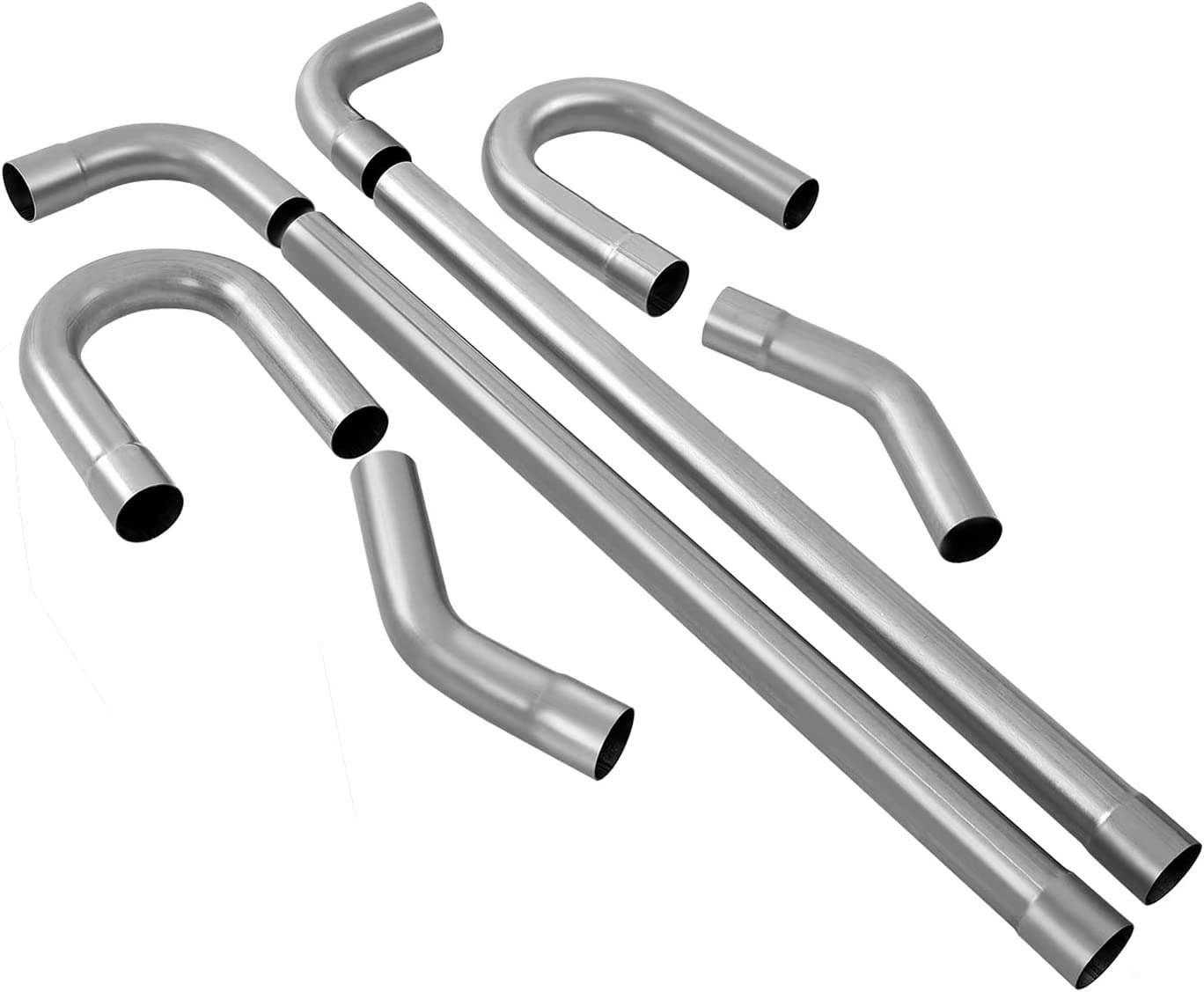 8PCS DIY Stainless Steel 2.5 Exhaust Pipe Kit,Including Mandrel Bend Pipe & U-Be
