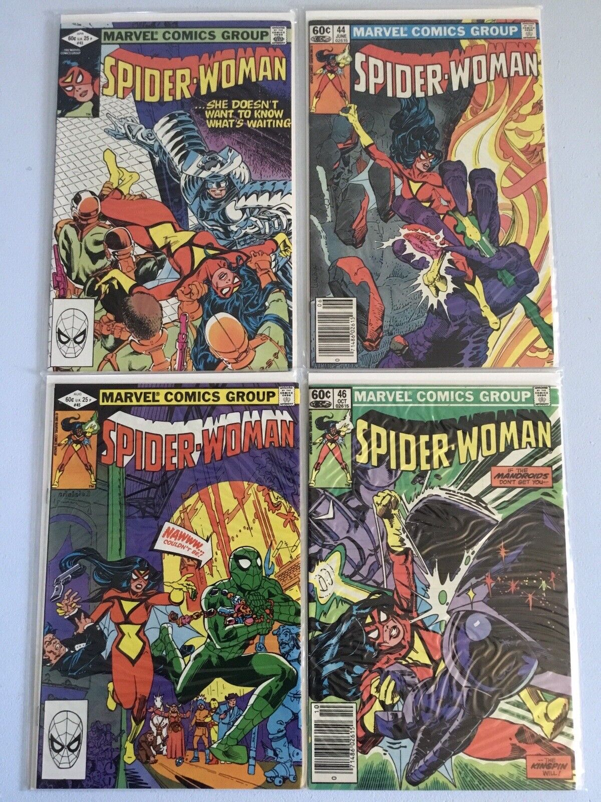 Spider-Woman Spiderwoman Comics #43 #44 #45 #46 Marvel 1982 High Grade Lot