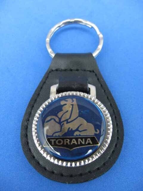 Vintage Holden genuine grain leather keyring key fob keychain - Torana Blue