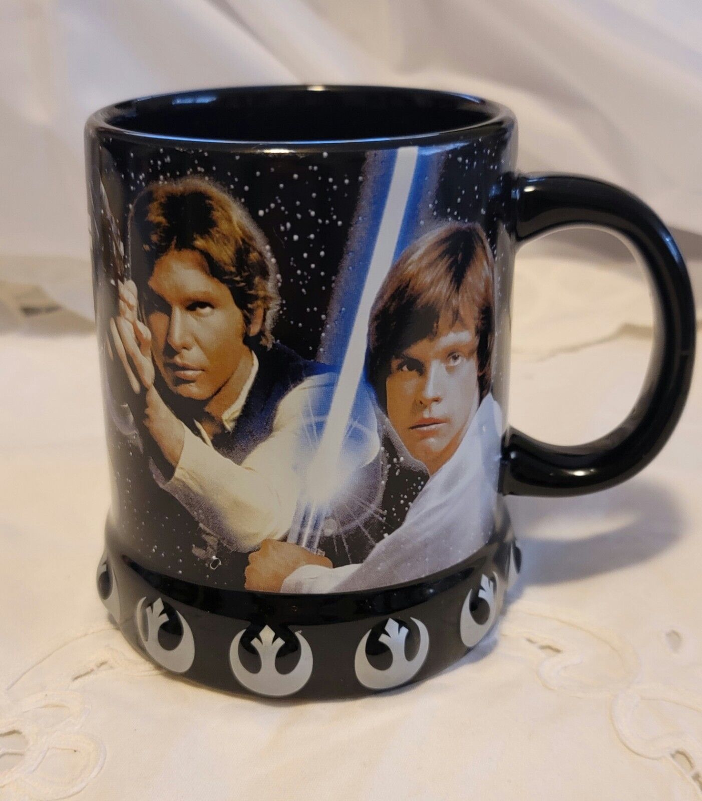 Genuine Lucas Film Galerie Star Wars Han Solo R2D2 CP3O XL Black Coffee Mug