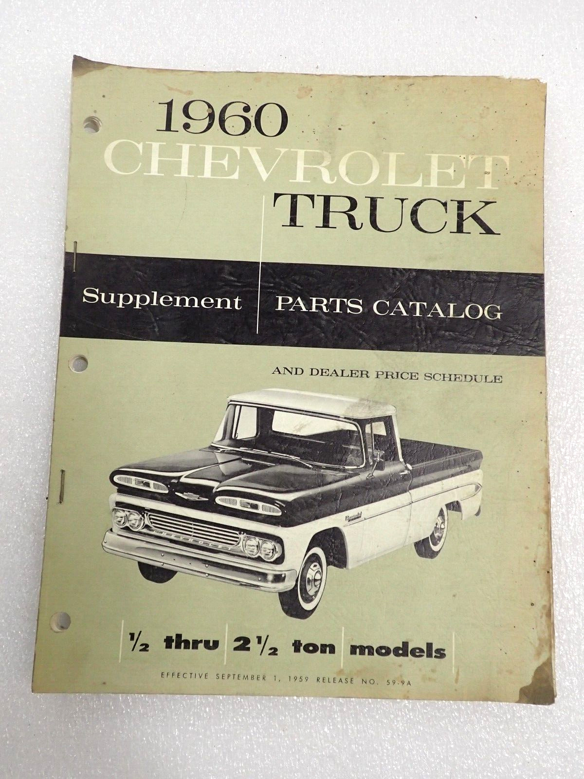 Original Chevrolet GM 1960 Pickup Truck Parts Catalog Manual 