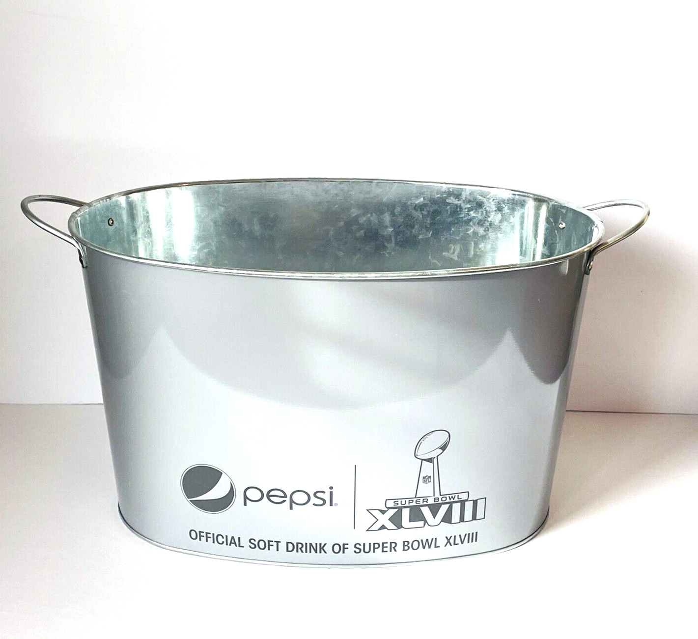 Pepsi Super Bowl Ice Bucket Or Container. 18”X 10” X 9.5” XLVIII Tin Metal
