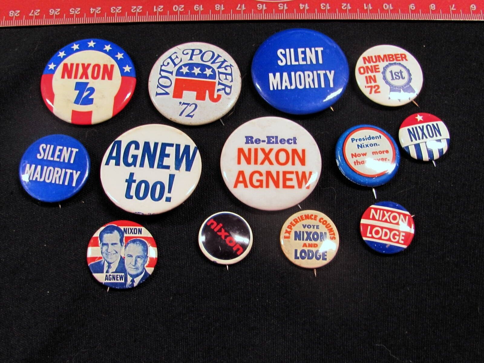1960 1968 & 1972 Richard Nixon for President 13 Pinback Button Lot PBL-25