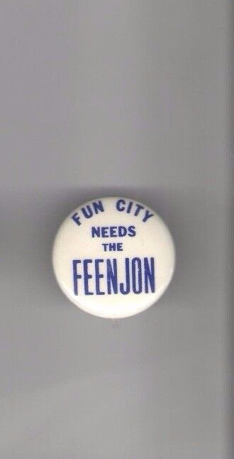 1970s FUN CITY ( New York ) pin the FEENJOHN pinback INTERNATIONAL MUSIC