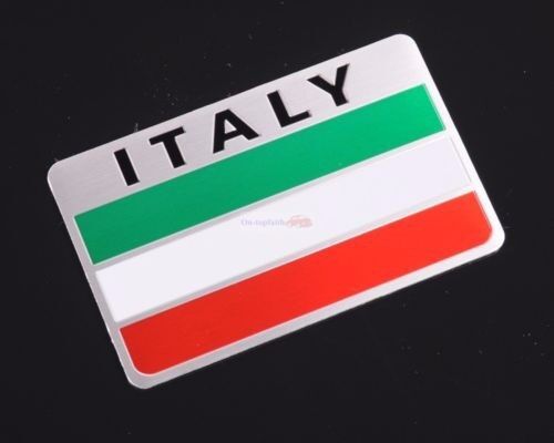 Aluminum Alloy Metal Italy Flag Side Rear Emblem Badge Decal Sticker