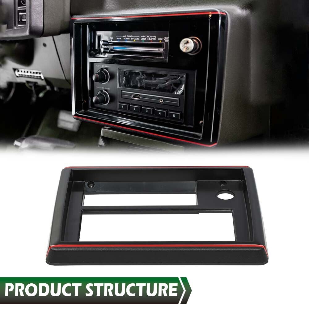 Fit For 81-88 El Camino Monte Carlo SS Radio Face Plate Black with Red Trim