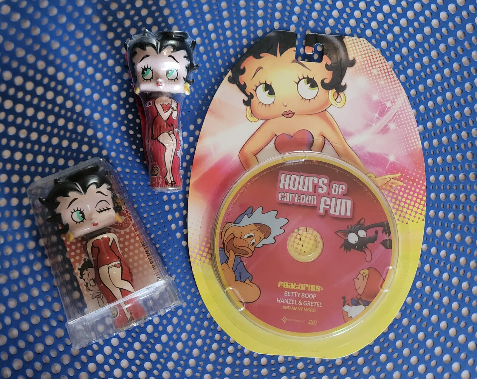 3 Piece LOT ~ 2007, \'09, \'12 ~ Betty Boop 2 Lip Gloss & DVD Hansel Gretel