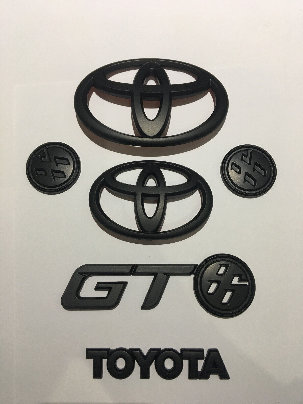 OEM Style Matte Black Front Rear Emblem Badge Full Set for Toyota 86 2017 ~ 2020