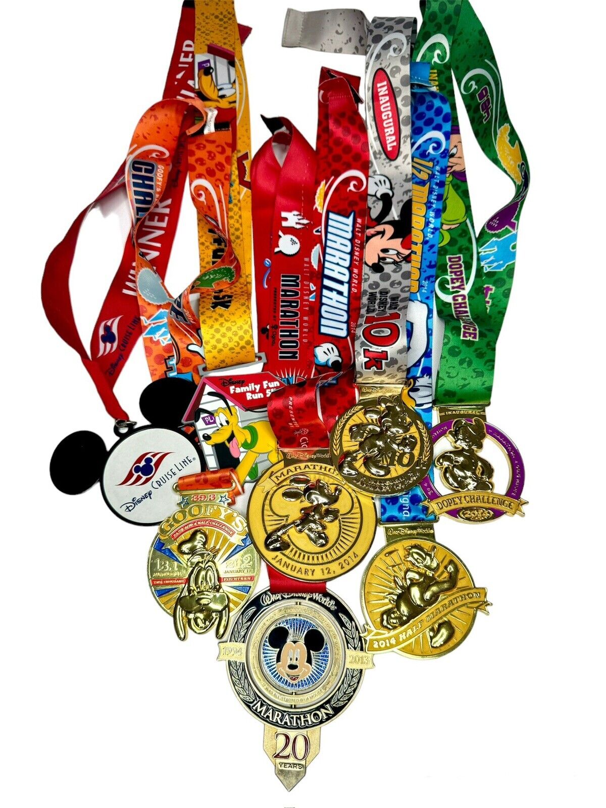 RunDisney Marathon Weekend Dopey Challenge Medals 2014 Inaugural Year Spinner