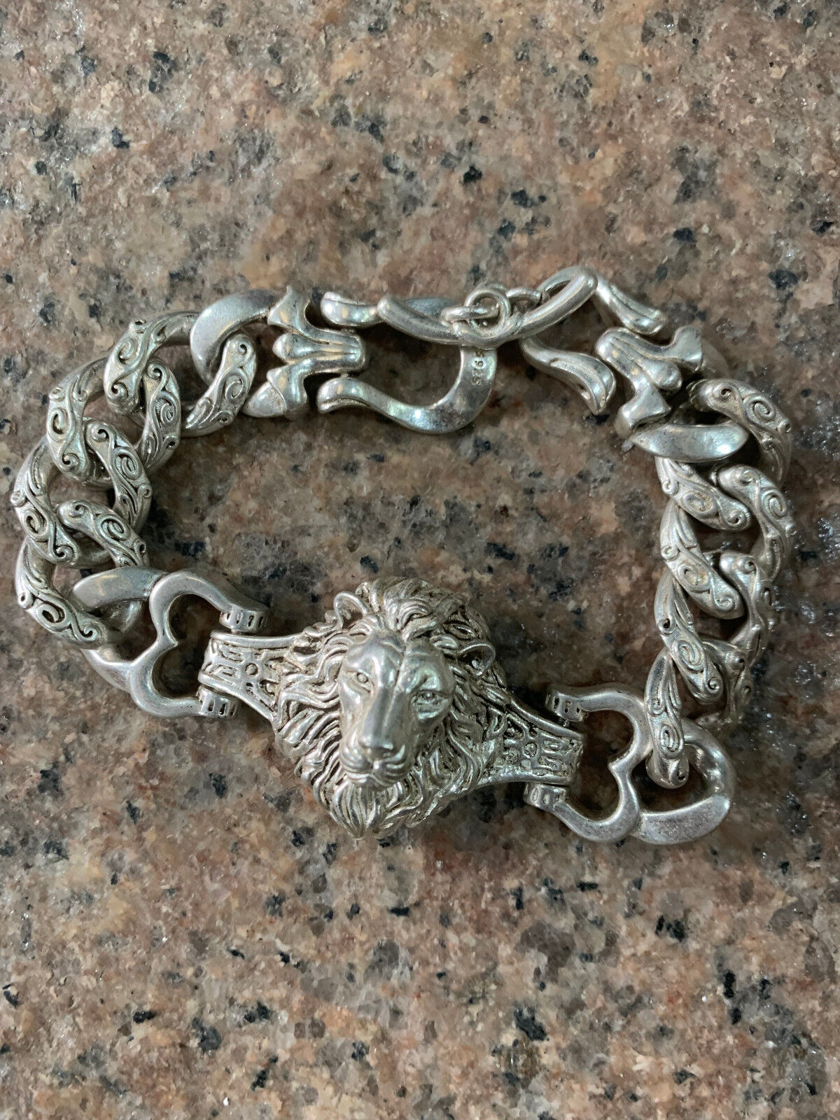 2 Pcs Tibetan Silver Hand Made Bracelets W/*Lion Head*