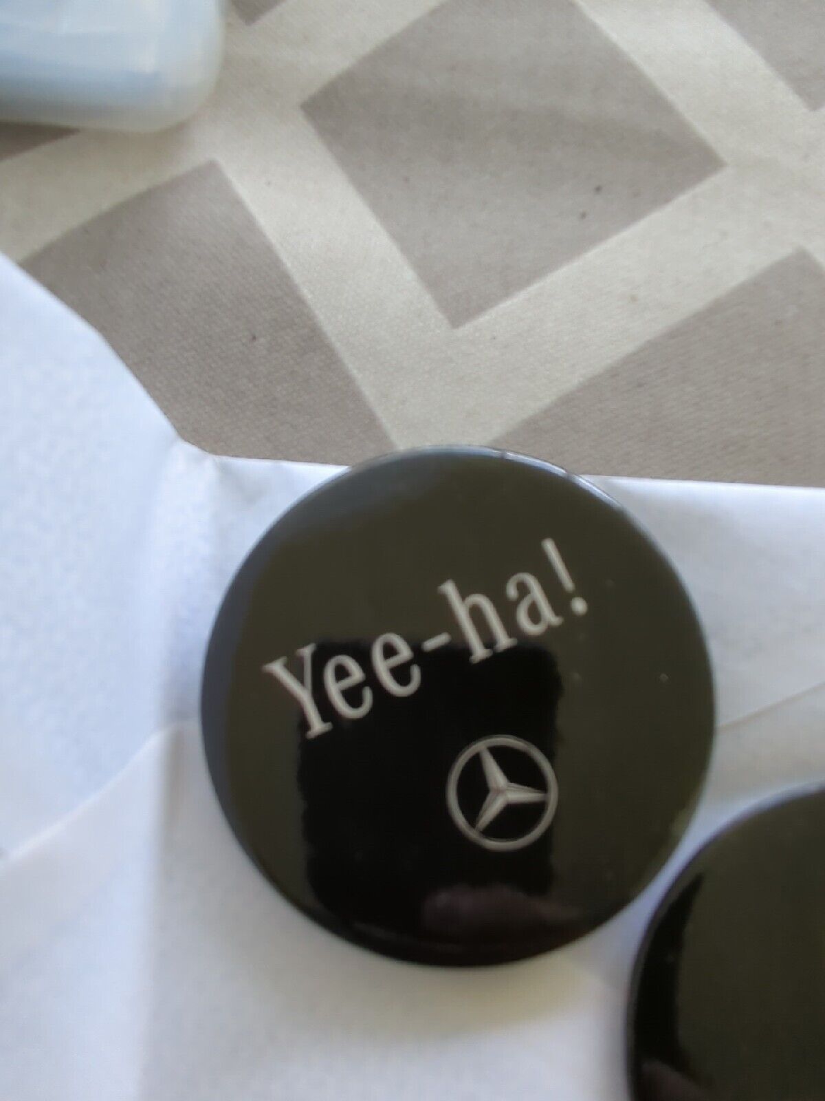 Mercedes Benz Yee-ha Black Button Pins