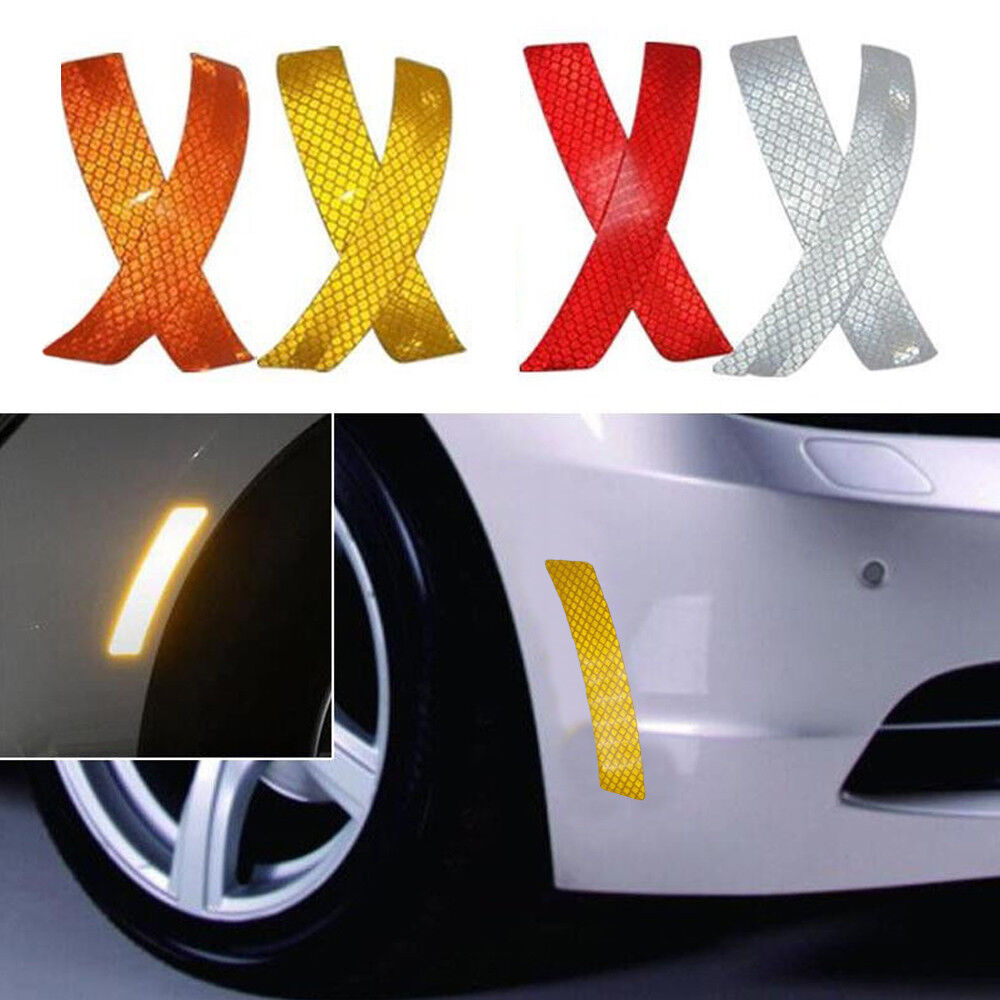 2x Car SUV Bumper Reflective Warning Strip Decal Sticker Decor Auto Accessory SD
