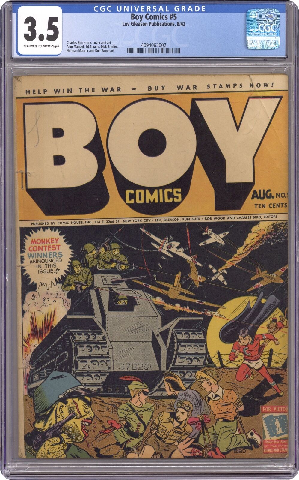 Boy Comics #5 CGC 3.5 1942 4094063002