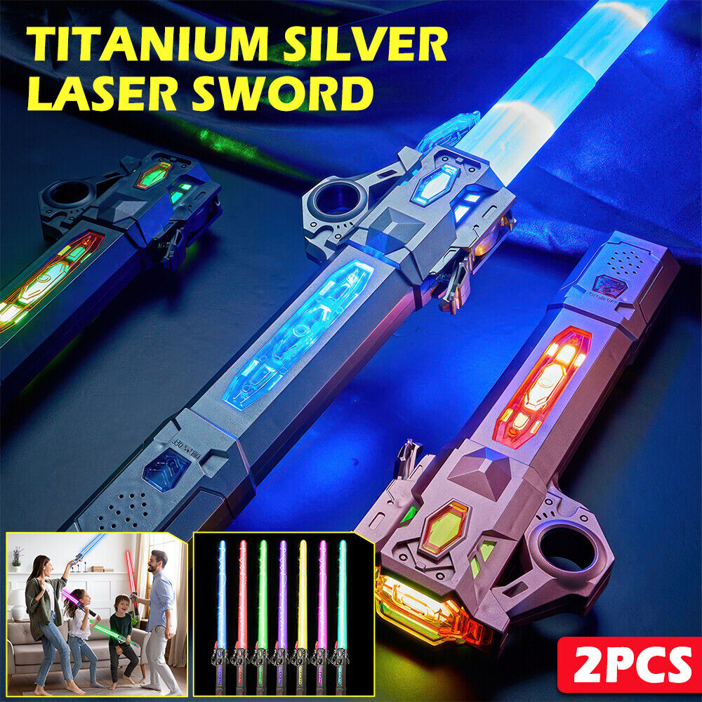 2x Lightsaber Light Up Saber 7 Colors Changeable LED Light Saber Light Sword