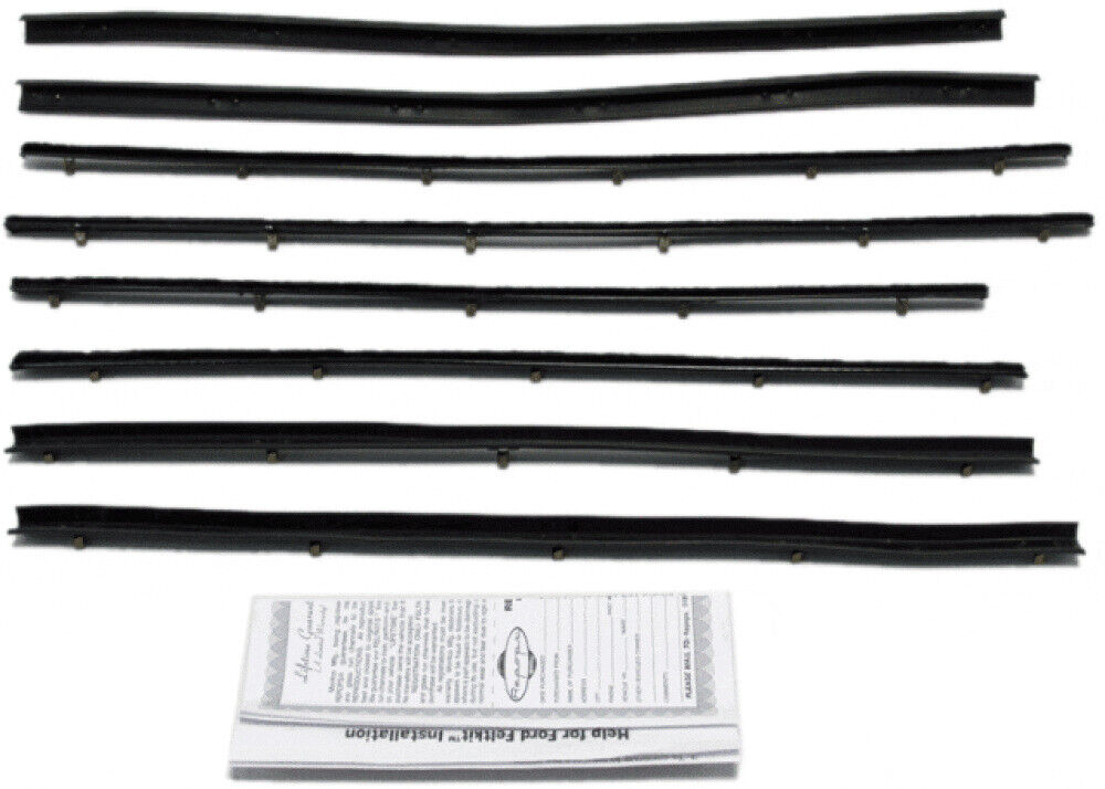 Window Sweeps Weatherstrip for 1967 Ford Fairlane Black Front Rear Left Right