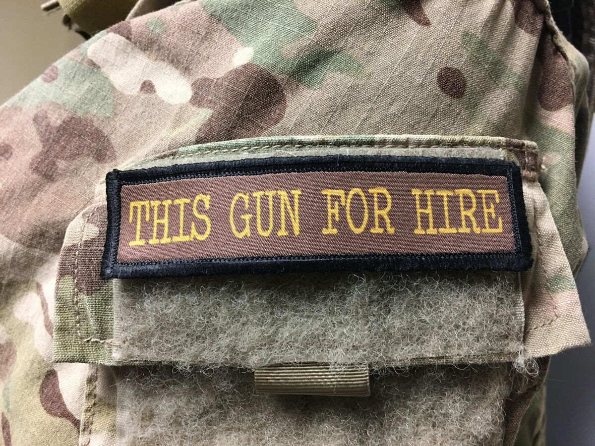 1x4 This Gun For Hire Morale Patch Tactical Military Army Badge Hook Flag Funny