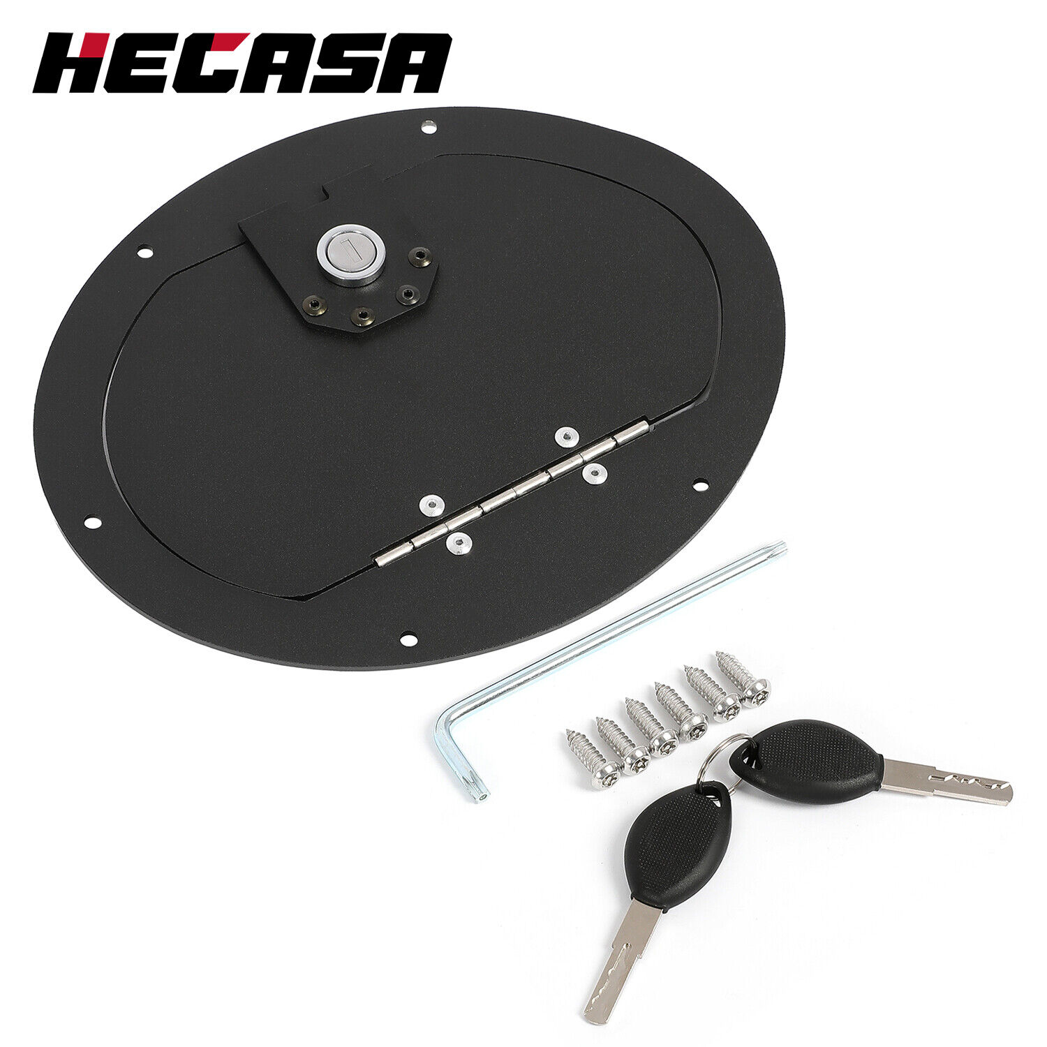 HECASA Black Powder Coated Locking Fuel Door Fit HMMWV Any Model & Hummer H1