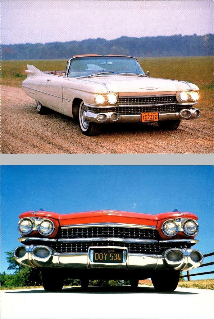 2~4X6 Modern Postcards VINTAGE CADILLAC Series 62 Cars CONVERTIBLE~FINS~GRILL