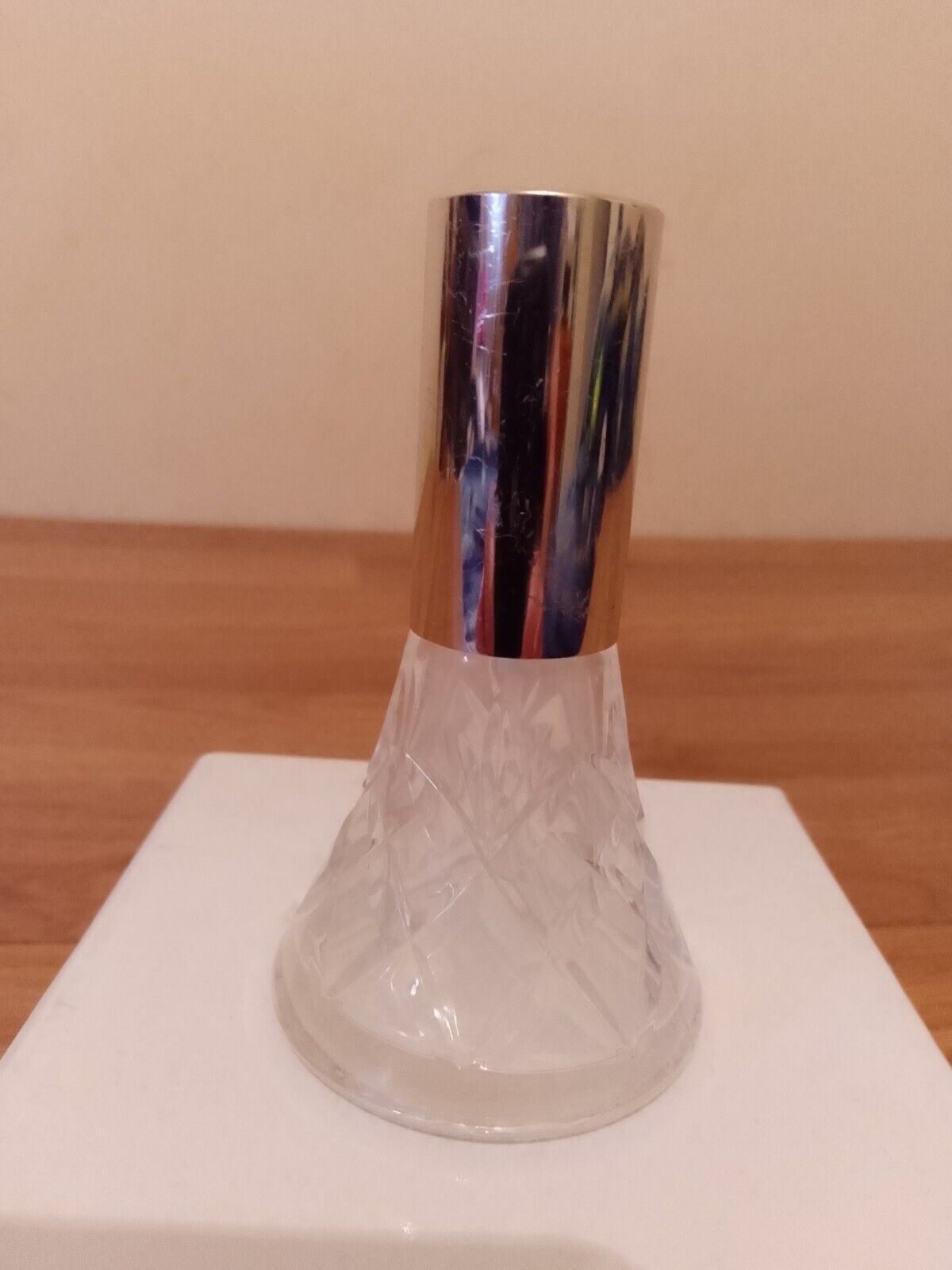 Small Vintage Perfume Atomiser Patterned Glass 9,Cm Hiy.