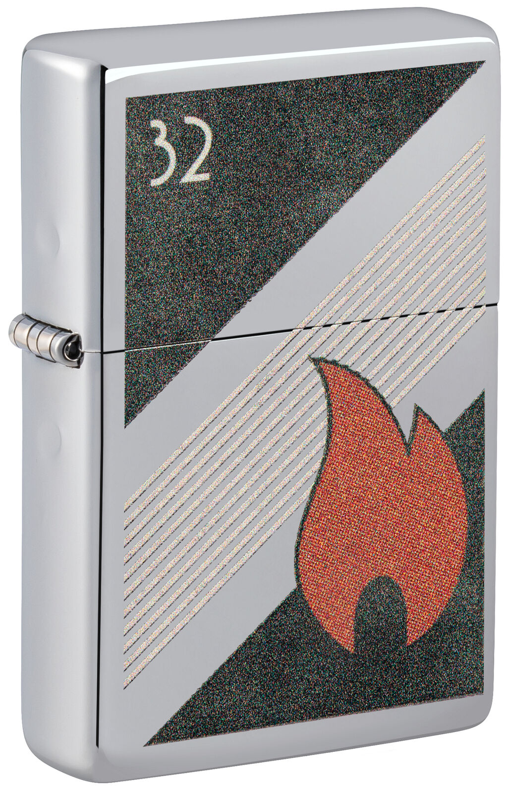 Zippo 32 Flame Design Vintage High Polish Chrome Windproof Lighter, 48623