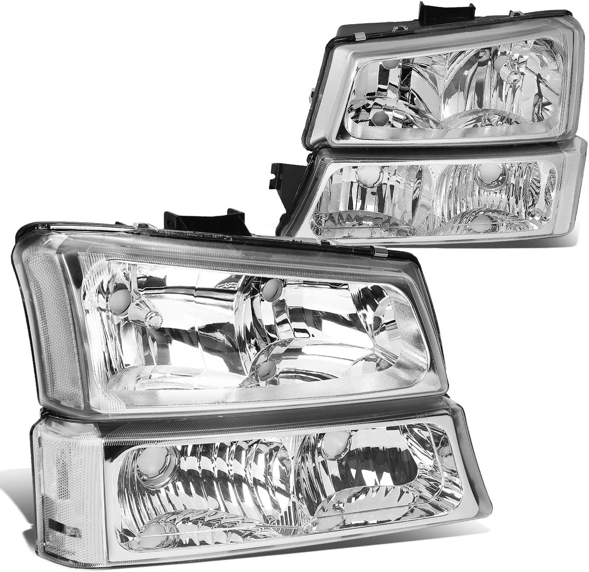 HL-OH-CS03-4P-CH-CL1 Headlight Assembly (Driver & Passenger Side), Chrome Clear