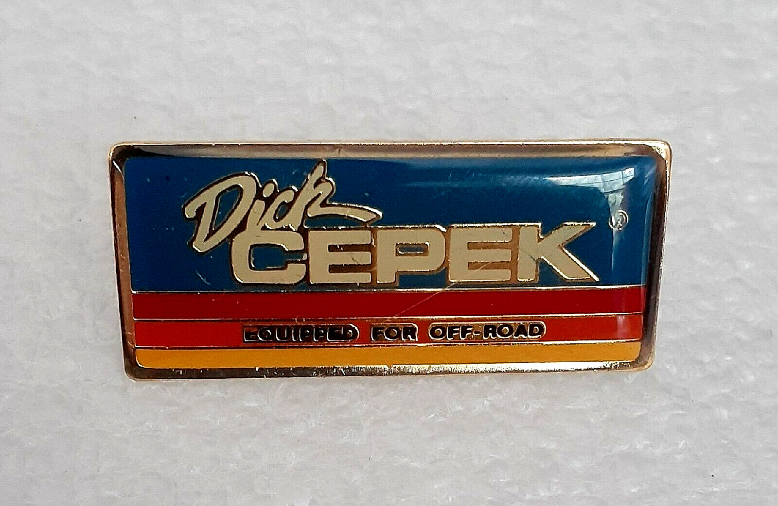 Vintage 1980s Dick Cepek Off Road Truck Racing Advertising Pin New NOS MIP
