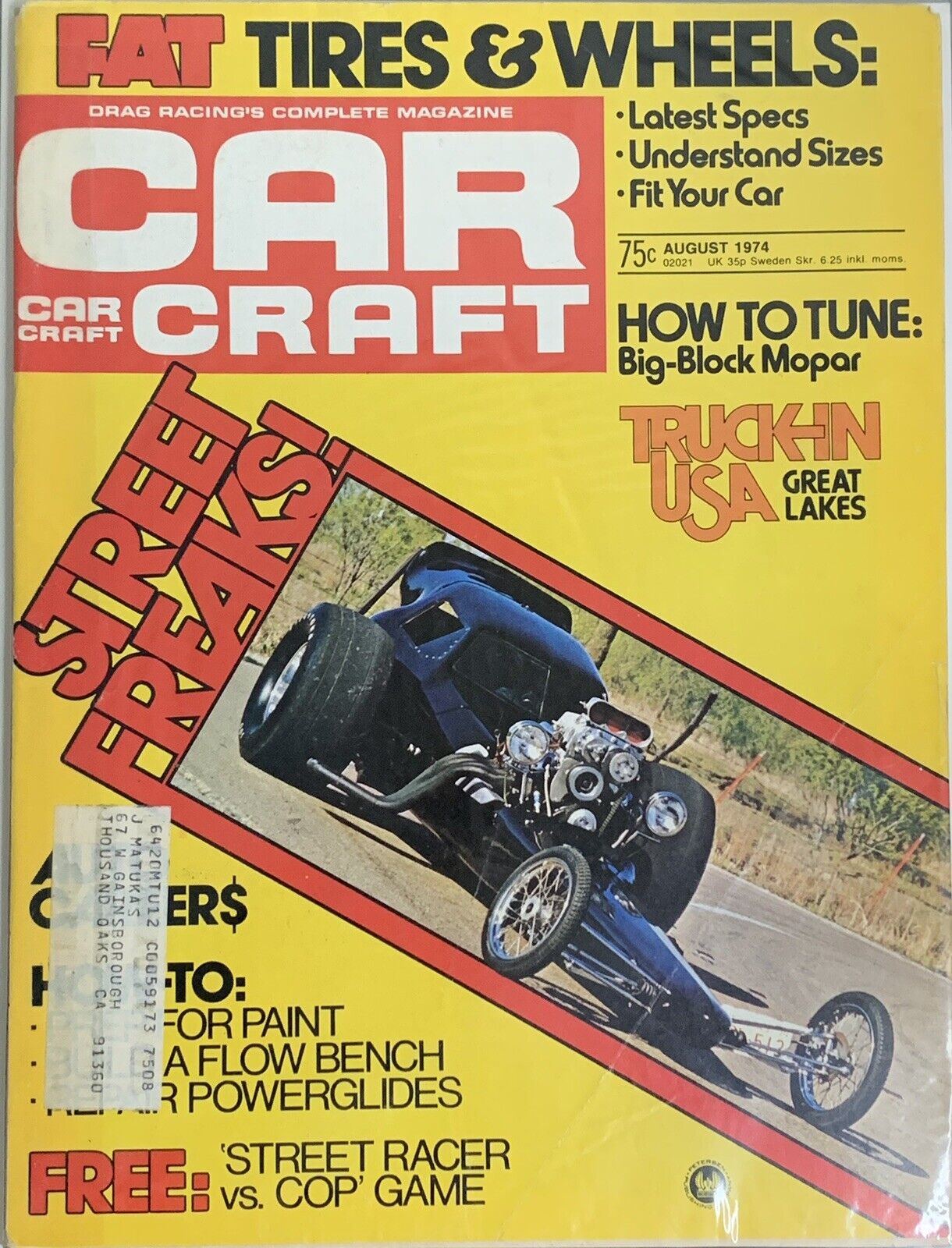 Car Craft Magazine  -  Aug. 1974 ,  How to Tune: Big Block Mopar  (1017)