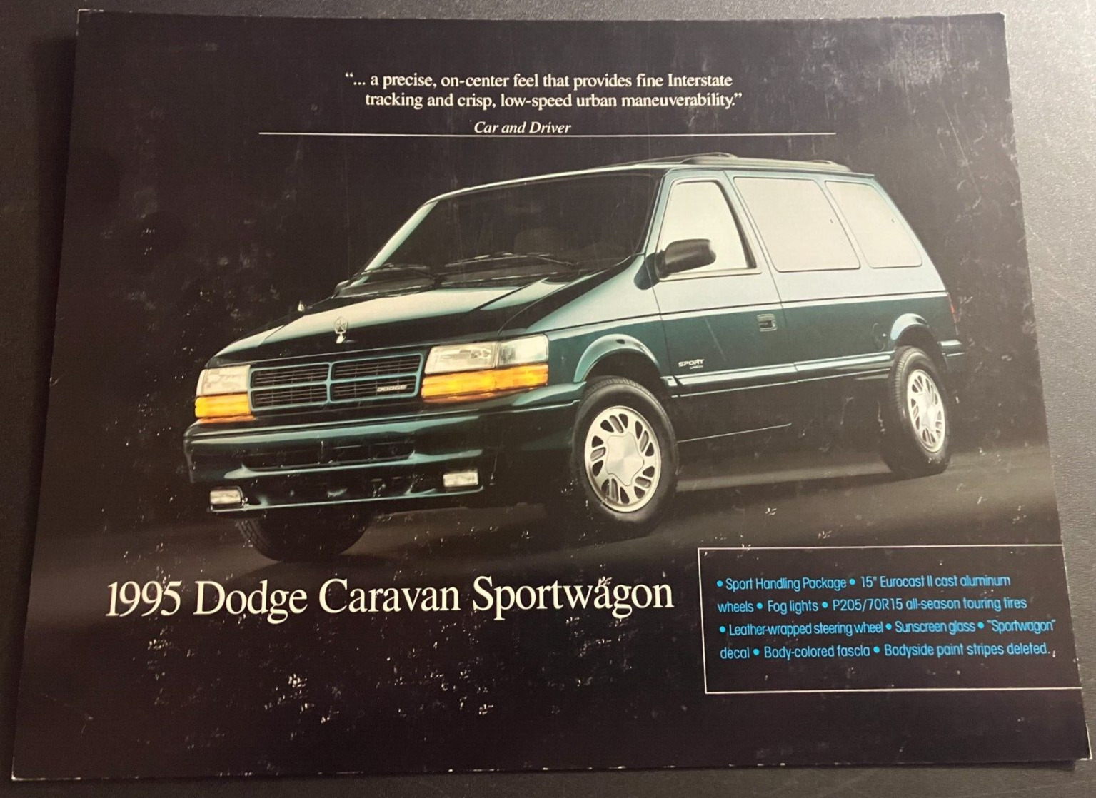 1995 Dodge Caravan Sportwagon - Vintage 2-Sided Dealer Sales Print Ad Brochure