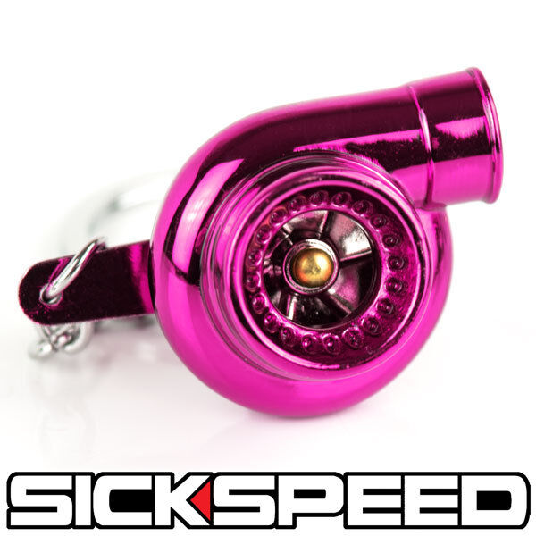 PINK ANODIZED METAL SPINNING TURBO BEARING KEYCHAIN KEY RING/CHAIN P1