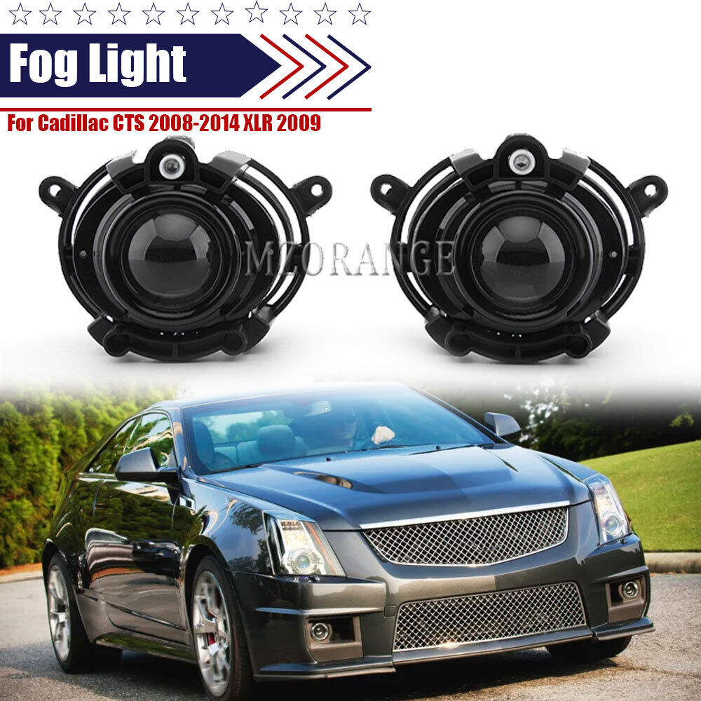 Front Clear Lens Bumper Fog Light Lamps For Cadillac CTS 2008-2014 XLR 2009
