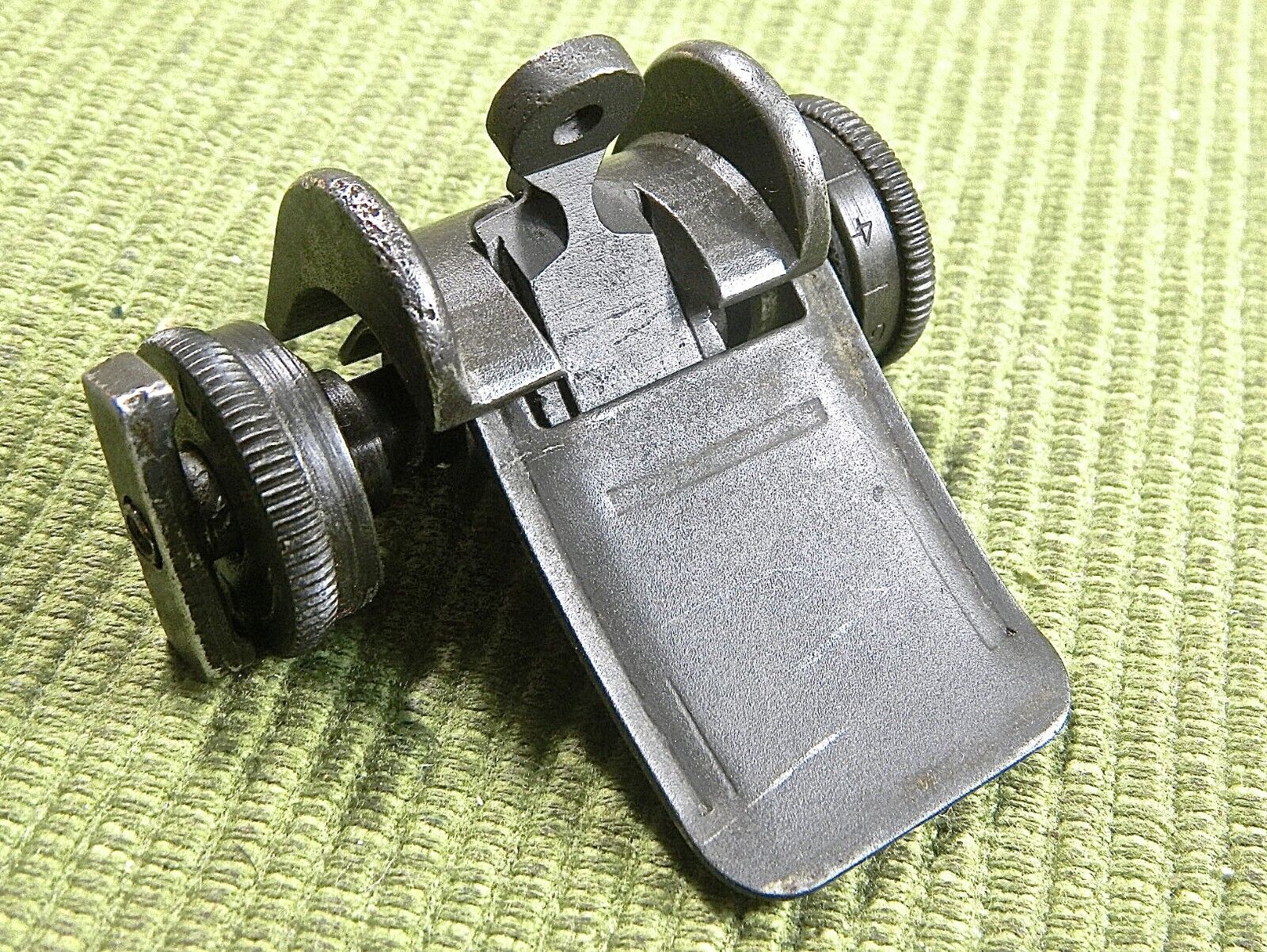 M1 Garand Genuine WWII USGI Rear Sight, Complete Lock Bar Sight Assembly, Nice