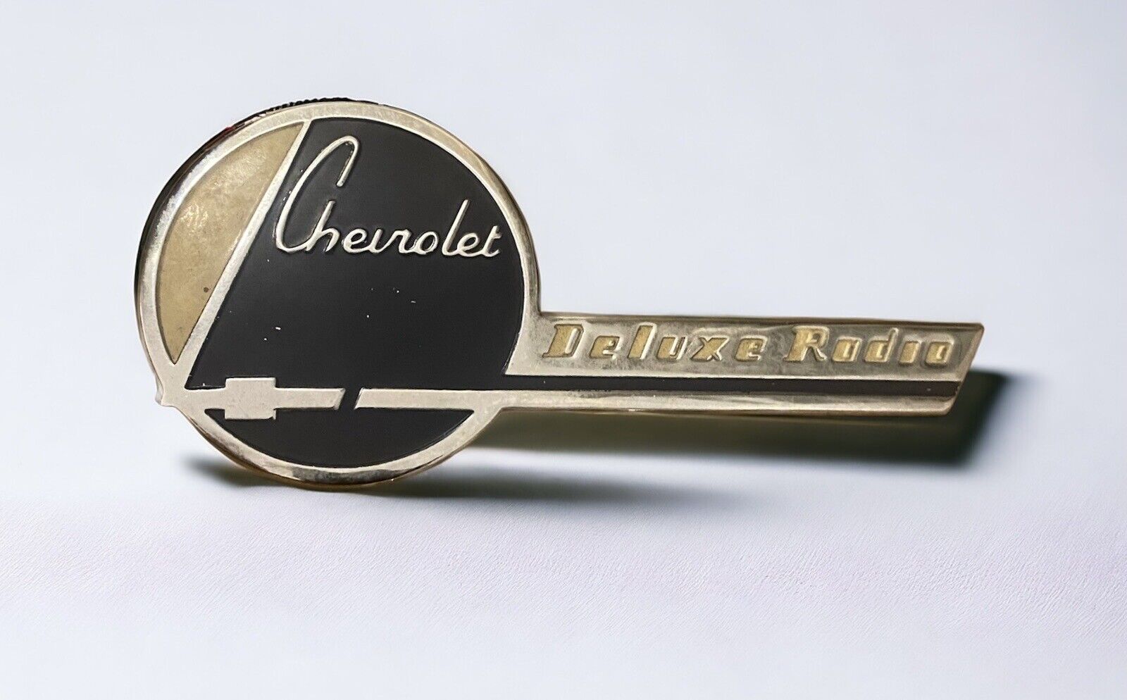 1938 Chevrolet Deluxe Radio Emblem - Original - Shows Wear