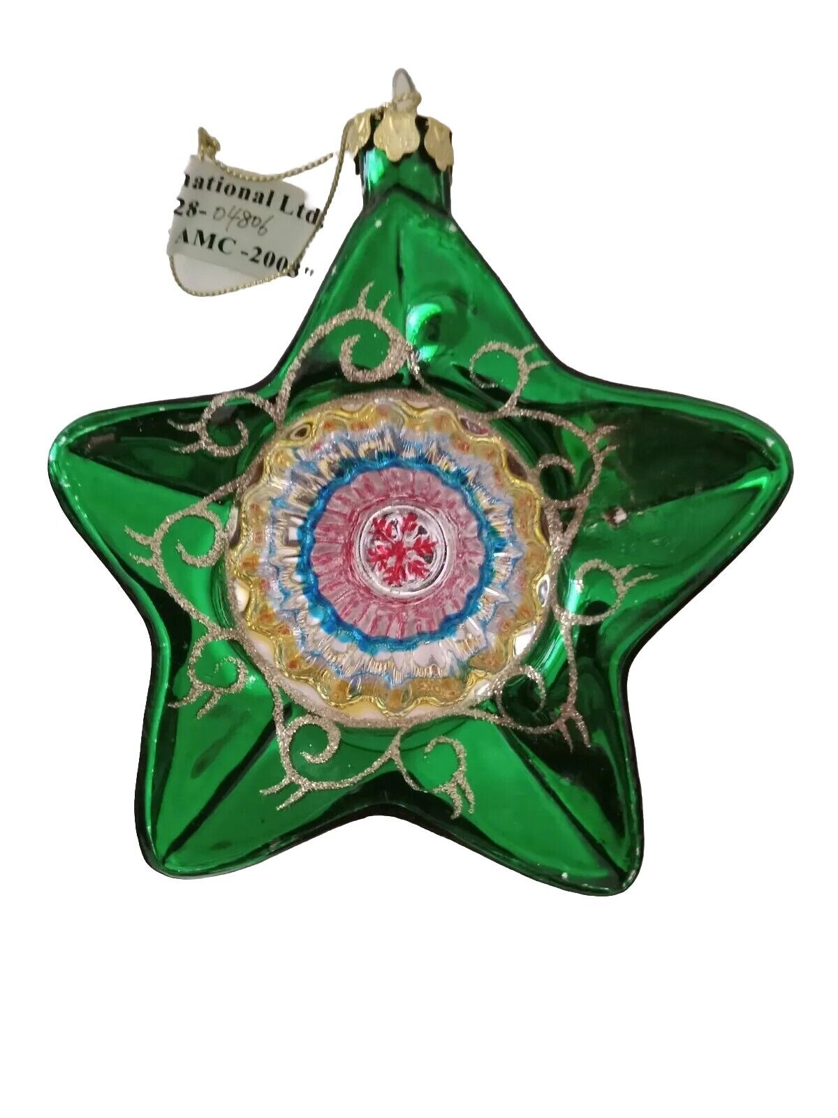 Rare KREBS For AMC Sample Green Star Indent Reflector Christmas Ornament - 2003