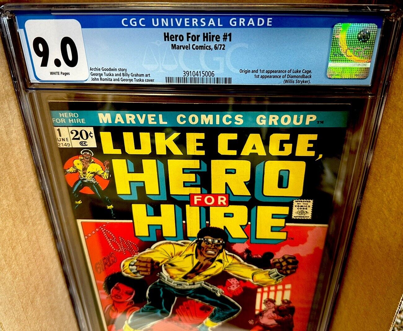Luke Cage Hero for Hire #1 CGC 9.0 with WHITE PAGES 1972 1st Appearance Origin