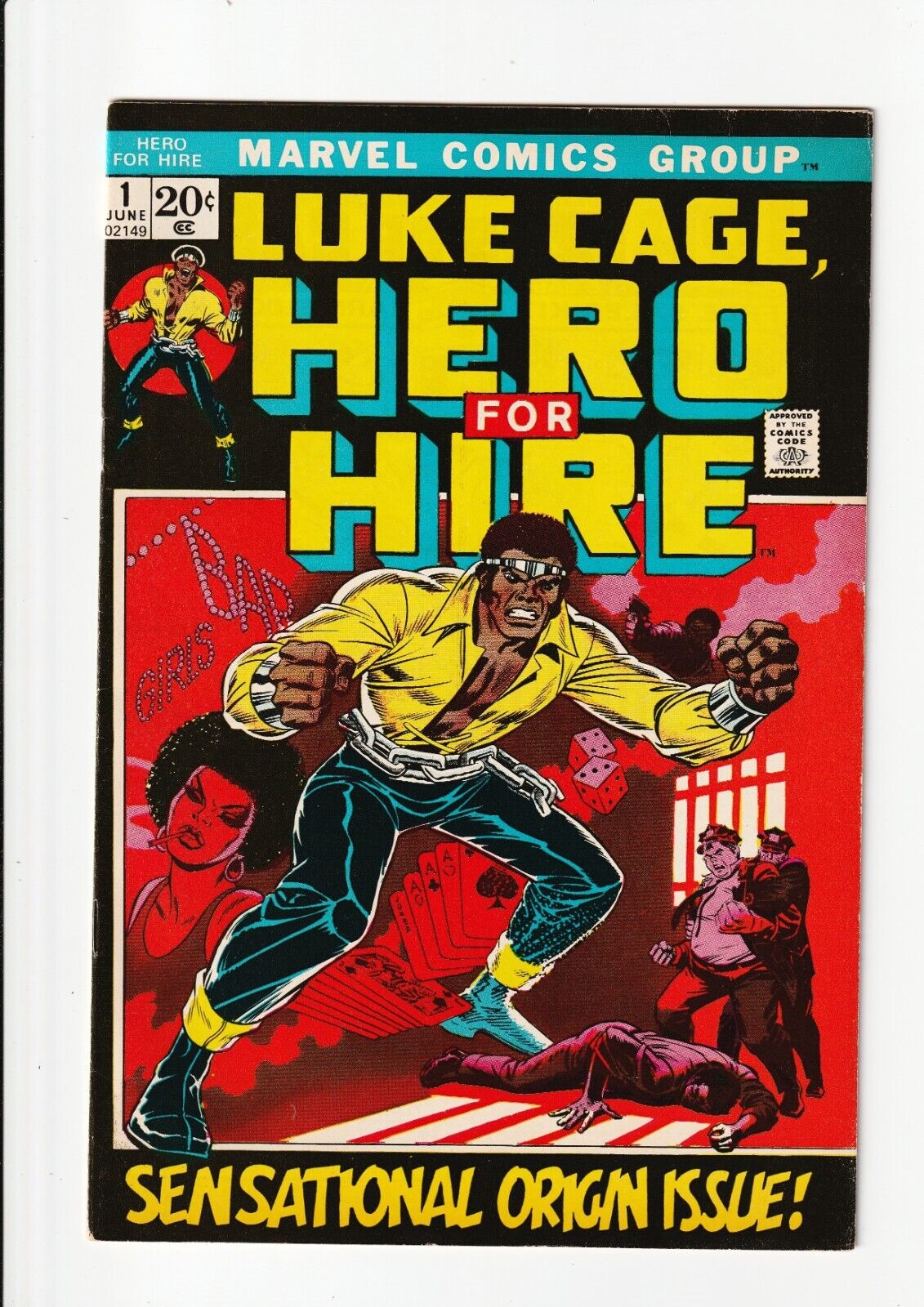 Hero for Hire #1 1972 1st Print LUKE CAGE Marvel 1972 VFNM 9.0 WHITE PAGES BEAUT