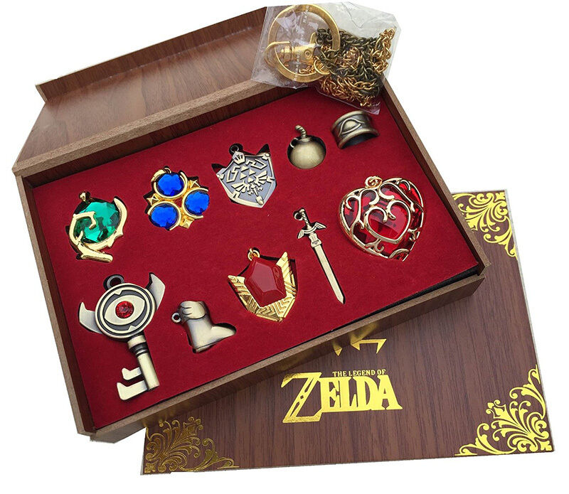 The Legend of Zelda Link Hylian Sword Keychain Necklace 10pcs Collection Set