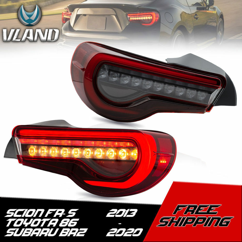 VLAND LED Red Tail Lights Rear Lamps For Toyota 86 Subaru BRZ Scion FR-S 13-20